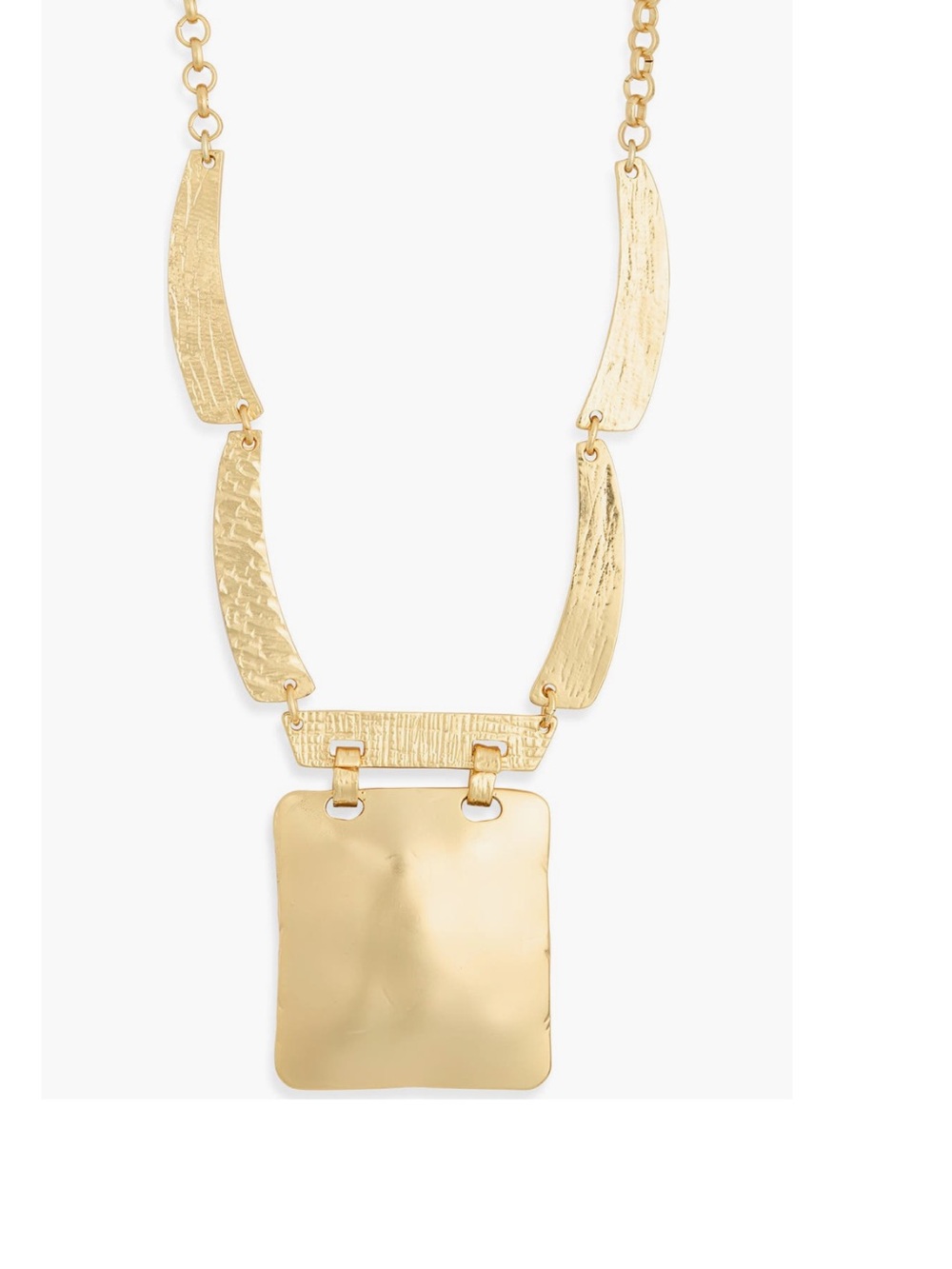 *NEW* Karine Sultan Square Pendant Necklace, Brushed Gold